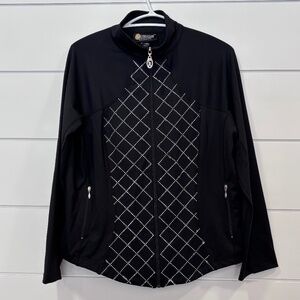 Christine Alexander embellished full zip jacket with front pockets size Large